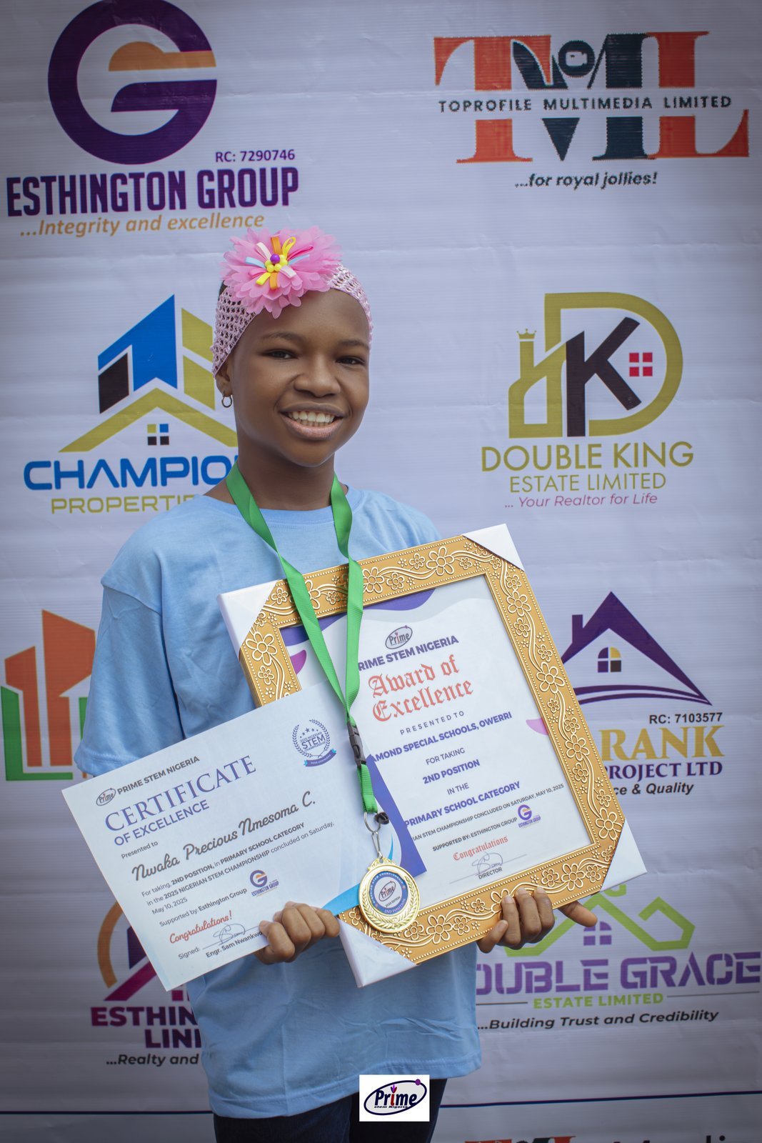 National STEM Champion with Trophy